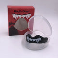 Adult boxing mouthguard with tooth socket design in black and white printed teeth colour