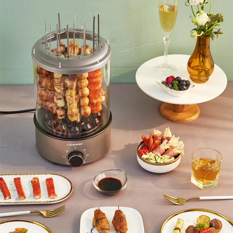Household electric barbecue oven with automatic rotation, 210mm diameter, 1100W, tabletop design, colour KLJ120