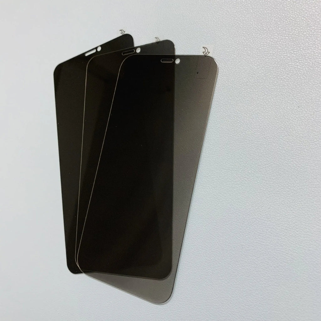 iPhone privacy screen protector in 28 and 35 degree anti-peeping tempered glass options.