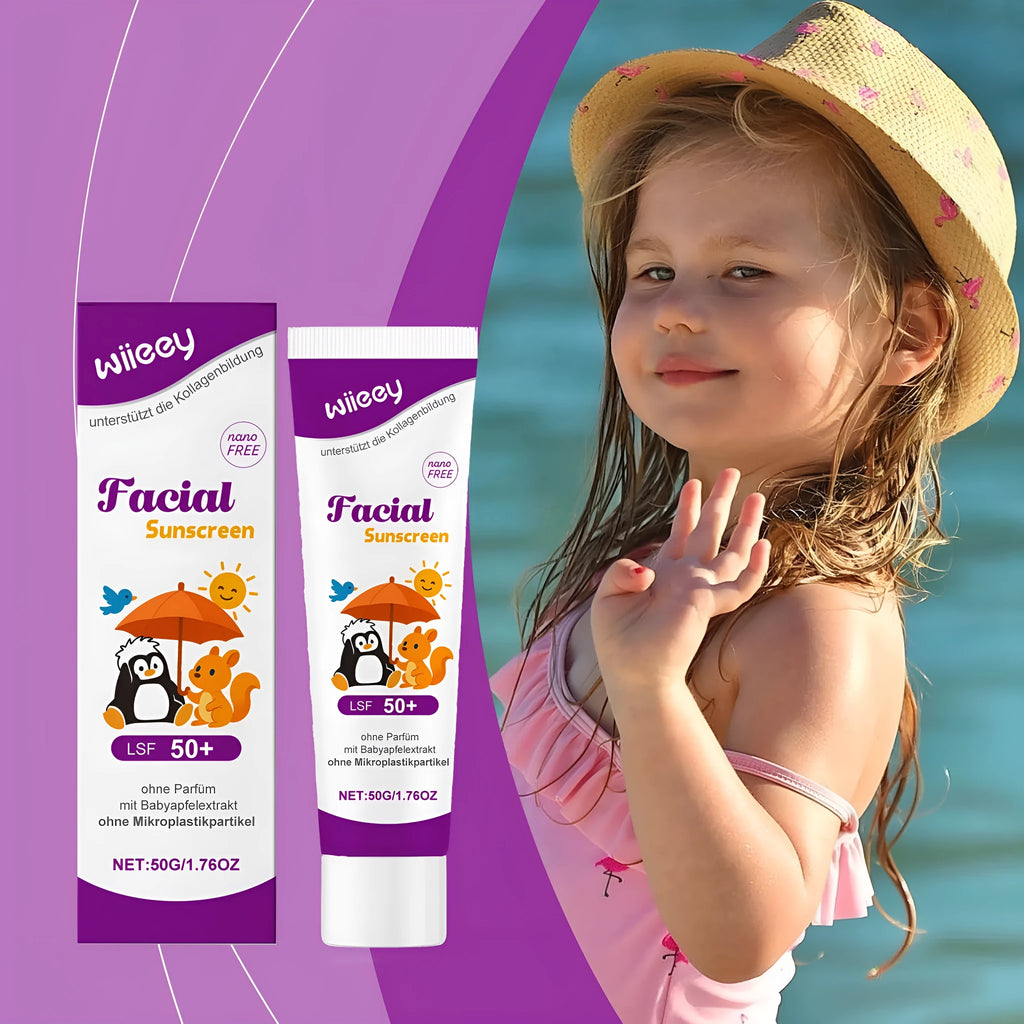 50g sunscreen cream tube for summer face and skin protection with titanium dioxide and apple extract