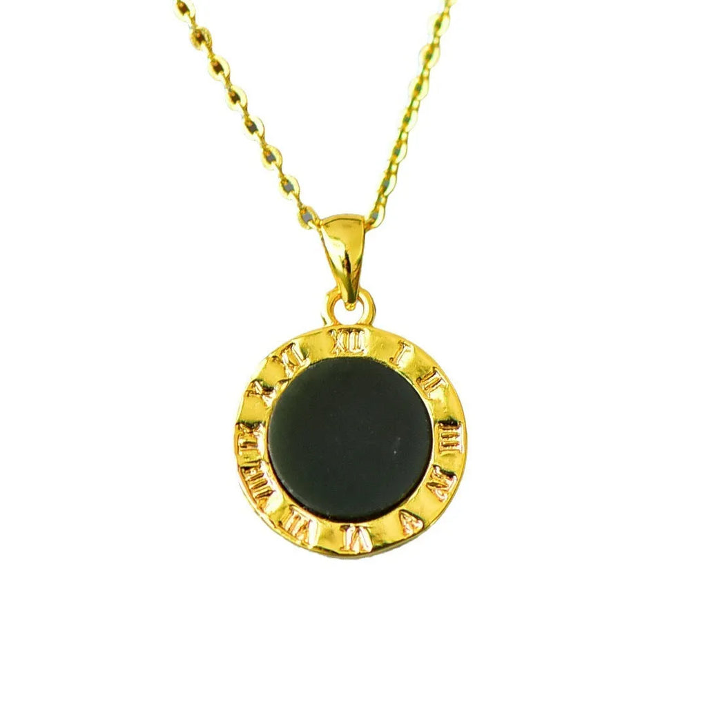 Natural Hetian jade flat pendant with copper inlay, grey jade and ink blue jade jadeware necklace