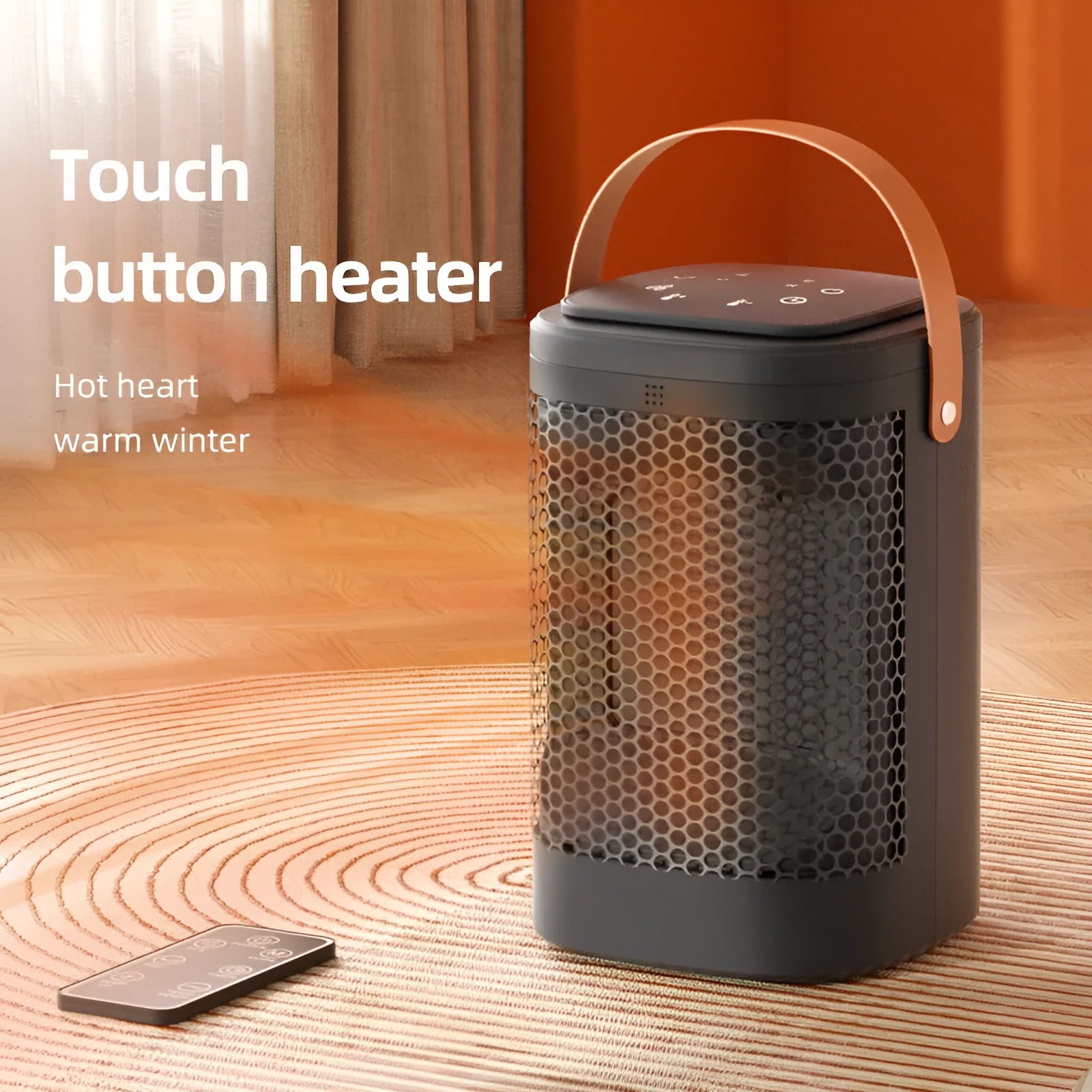 Digital hot and cold air heating radiator with touch screen and remote control in 618 electronic model colour