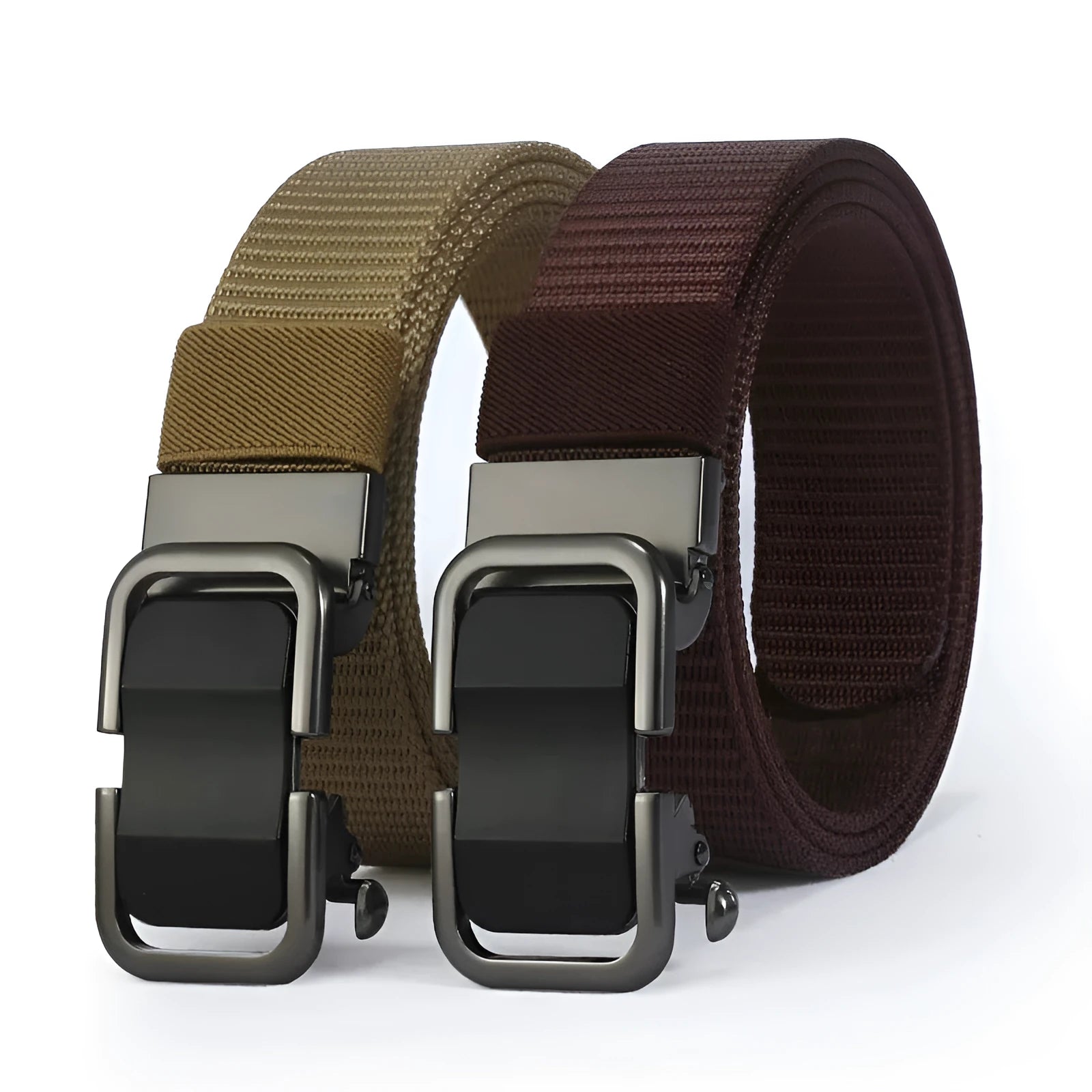 Men's 120cm nylon canvas belt with toothless alloy buckle in multiple colour options