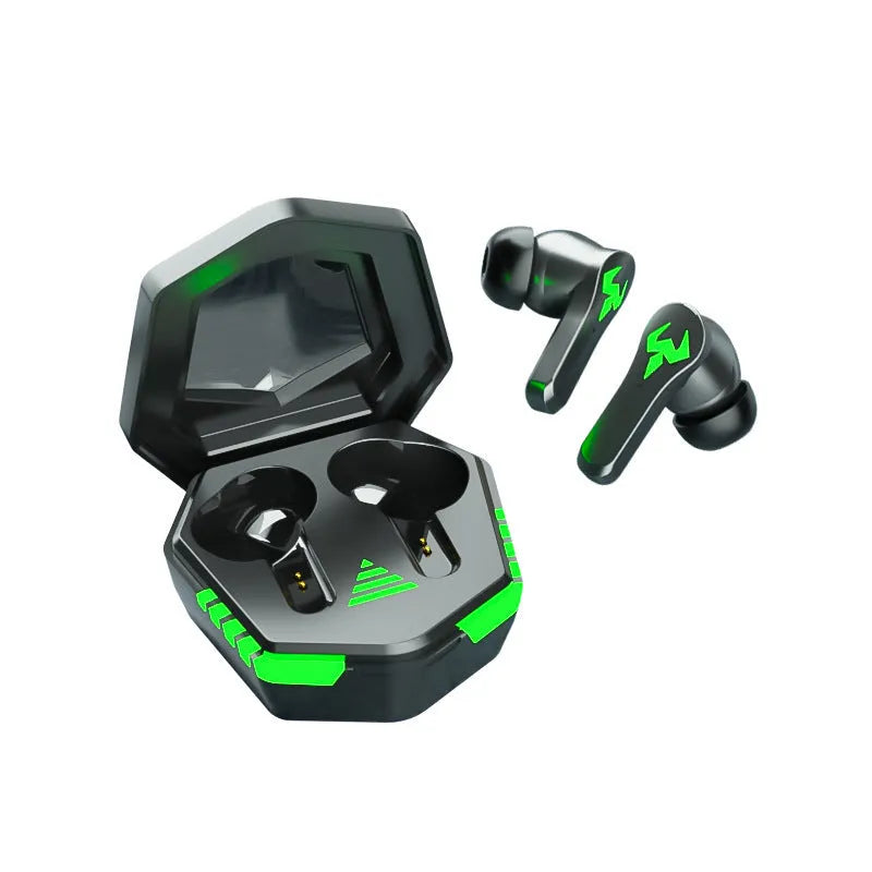 Wireless Bluetooth in-ear sports earphones in black colour with charging case