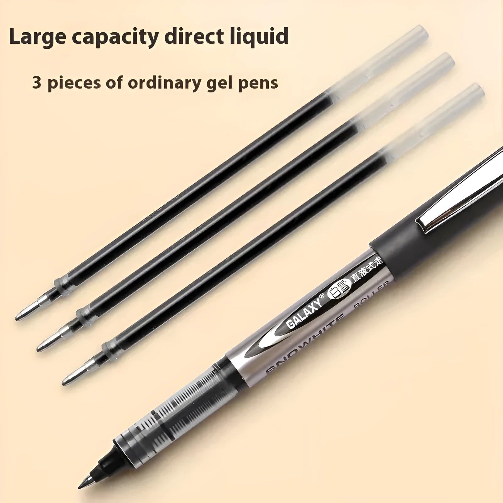Pack of 12 water-based quick-drying signature pens with 0.5mm fine tips in assorted ink colours.