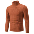 Men's slim twist turtleneck pullover sweater in chenille fabric for youth leisure wear