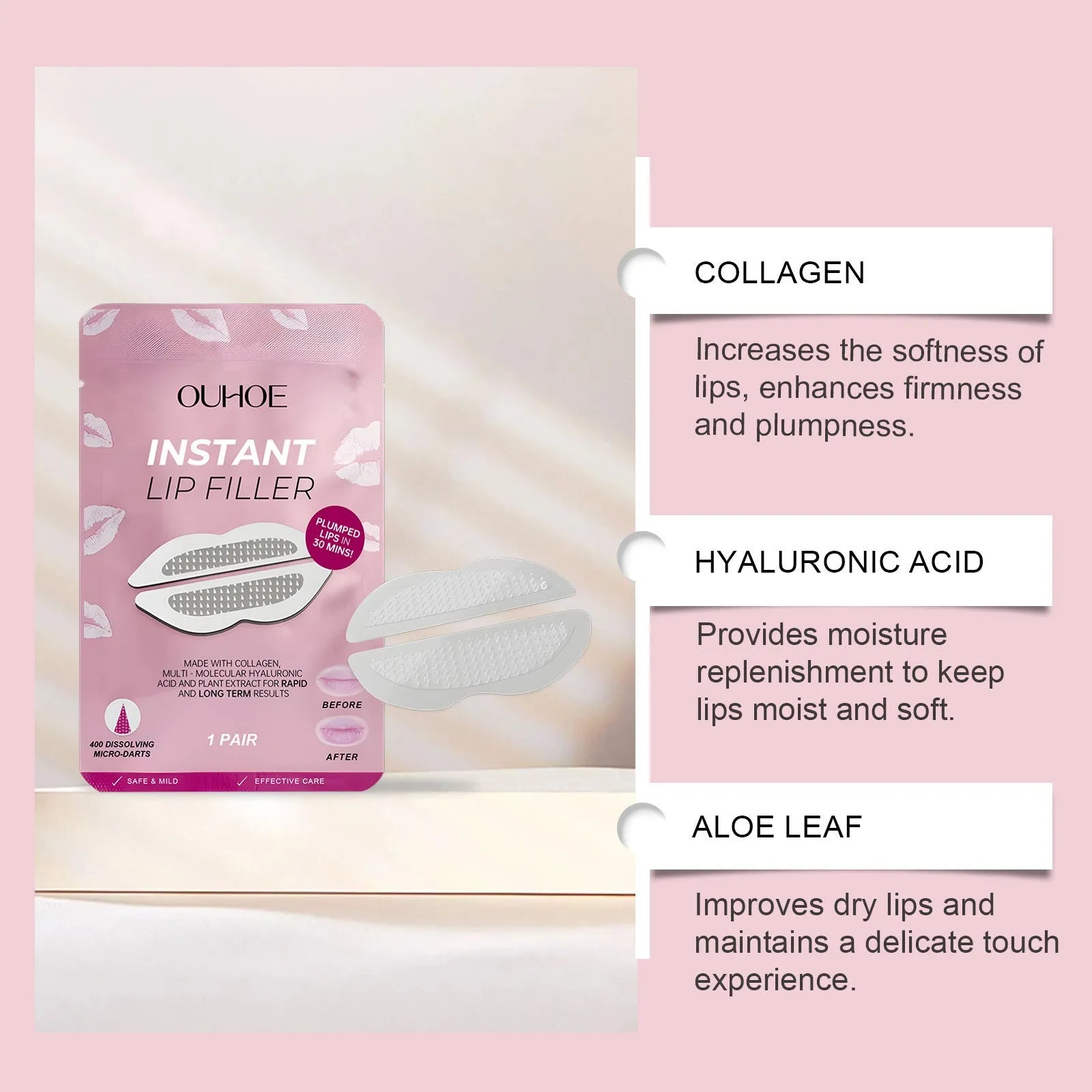 Silicone lip nursing adhesive bandage measuring 8 by 12 centimetres for moisturising lip care
