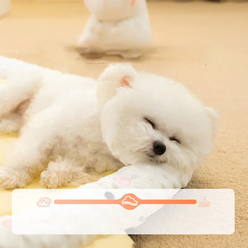Bedsure grey waterproof orthopedic dog bed for medium-sized dogs on a wooden floor.