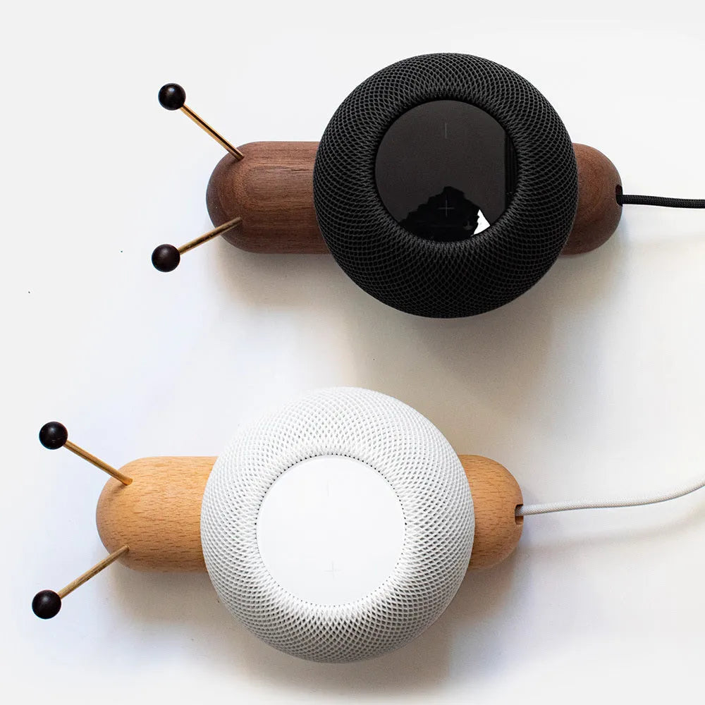 Khaki brown non-slip desktop bracket for Apple HomePod Mini smart speaker