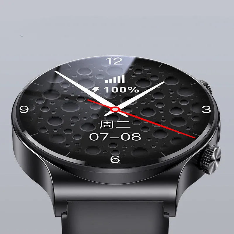 Fashion Personality Smart Watch showing 1.28 inch display on wrist with black or white colour options