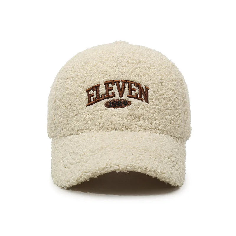Winter baseball cap with lambskin lining in adjustable dome design showing colour options