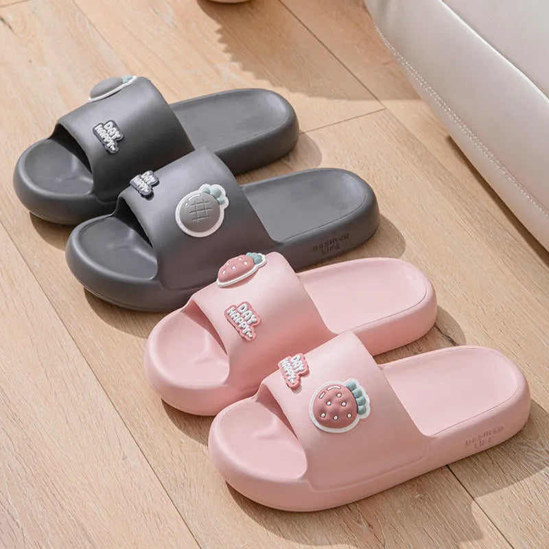 Indoor cartoon platform EVA slippers with thickened sole, available in various colours and sizes