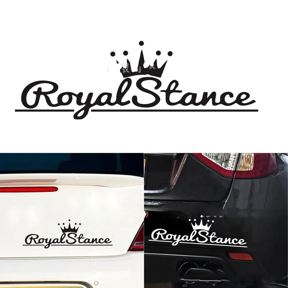 Reflective crown car sticker in pet vinyl measuring 30 by 12 centimetres