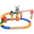 Wooden track building blocks set educational toy for children aged 4-6, supplied as 1 set
