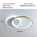 Simple modern round LED ceiling light with dimming, available in White and Black or White Gold finish