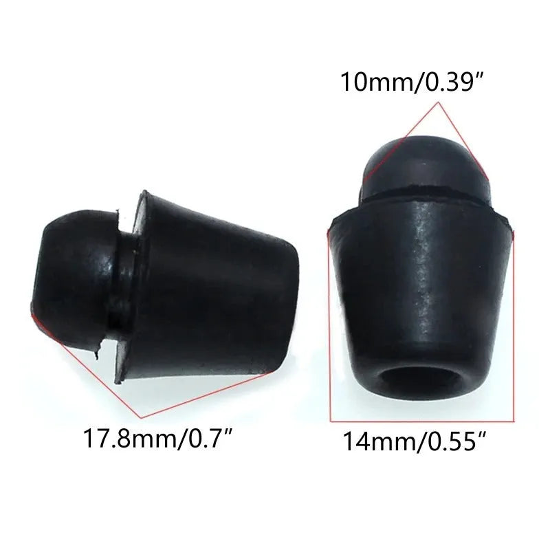 Set of 10 grey rubber automobile buckle buffer clips for general vehicle shock absorption.