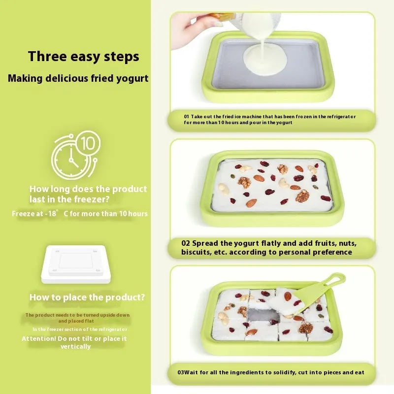 Children's DIY fried yogurt machine in choice of four colours with aluminium gasket