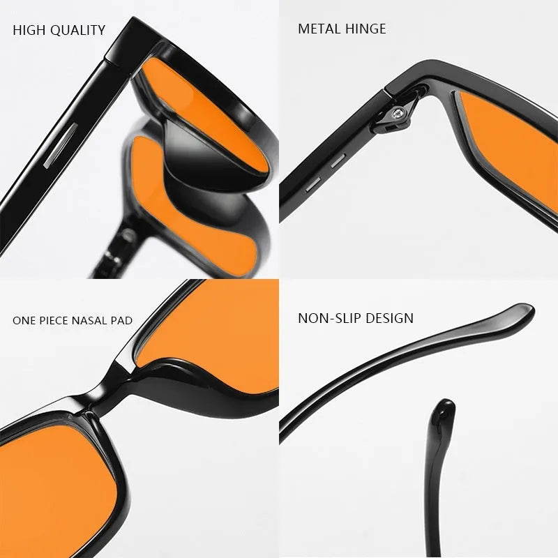Orange lens blue light glasses in full-rim frame with four colour options for street fashion