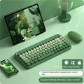 Wireless keyboard and mouse set with three connectivity modes and 84-key low-profile design