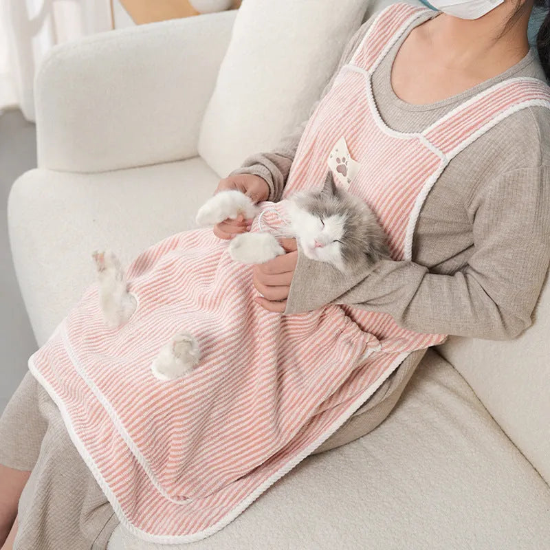 Cat petting apron overclothes for cage and bed protection in multiple colour options