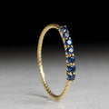 Retro gold copper thin row blue zircon geometric index finger ring for women