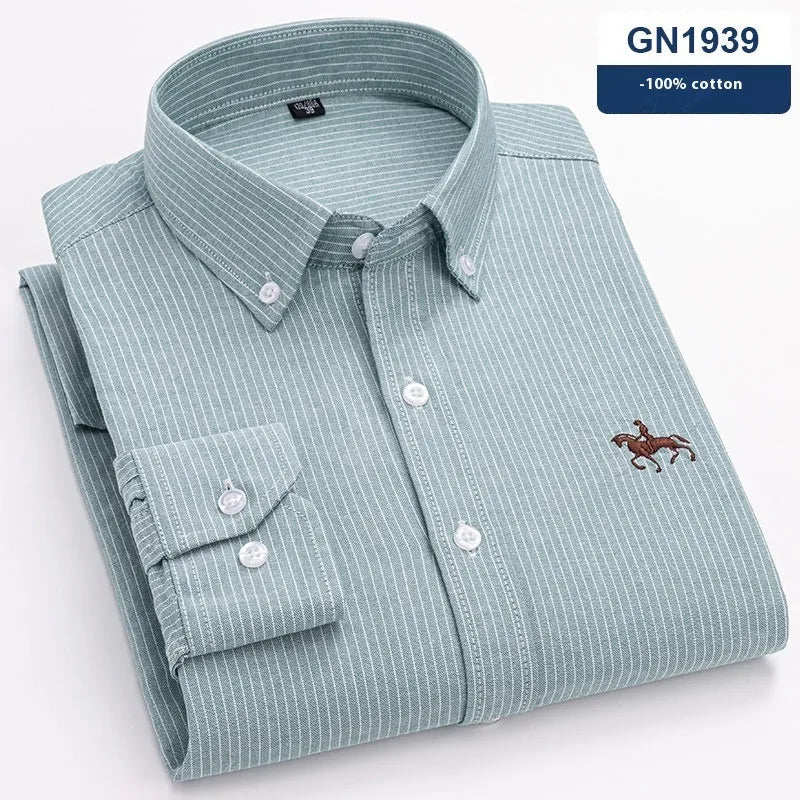 Pure cotton Oxford fabric men's casual shirt showing colour options 1926, 1939, 1942, 1943