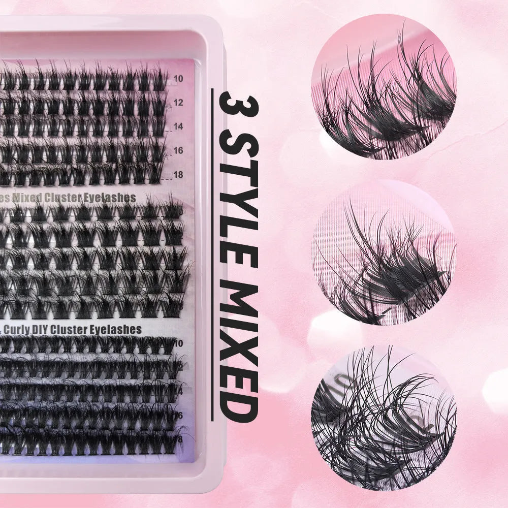 Large capacity high imitation material false eyelash storage box for messy style lashes, dimensions 13.7cm by 13.5cm.