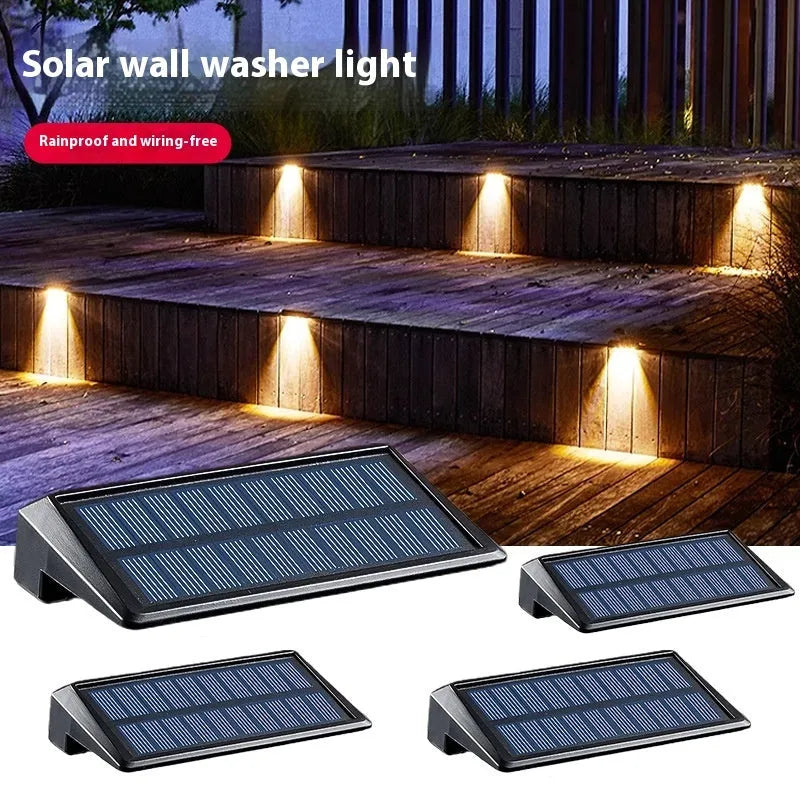 R200tws solar outdoor automatic induction lamp 1.2W warm light plastic build 2 pack