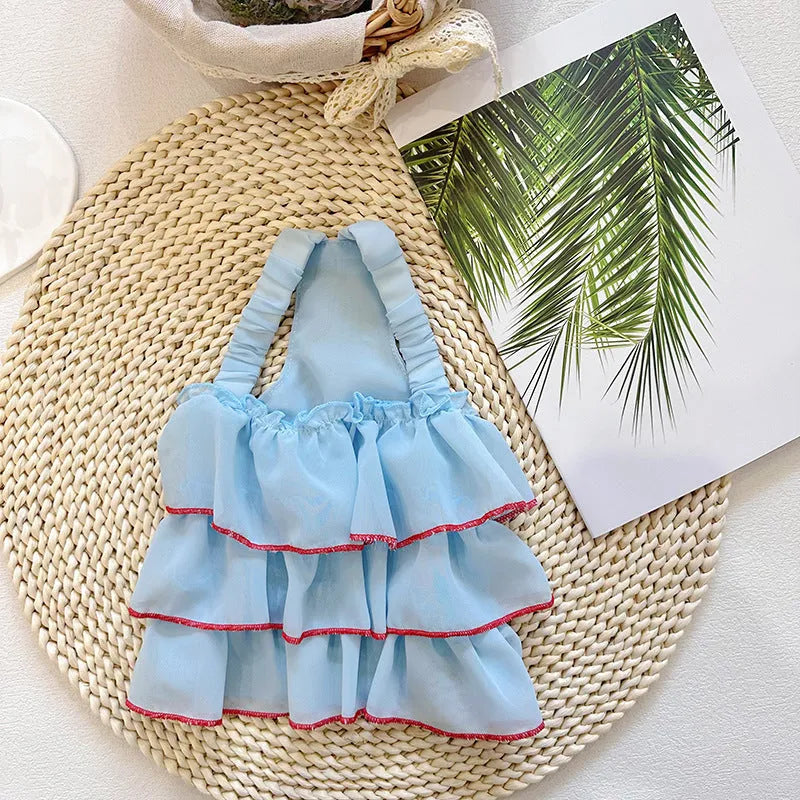 Summer thin pet princess dress in polyester, suspender skirt cartoon style, sizes XS to XL