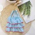 Summer thin pet princess dress in polyester, suspender skirt cartoon style, sizes XS to XL