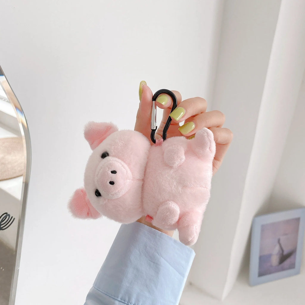 Pink pig cartoon PC back cover earphone box for Apple AirPods 1 and 2 charging case