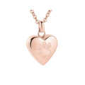 Simple love paw print titanium steel heart pendant necklace that opens.