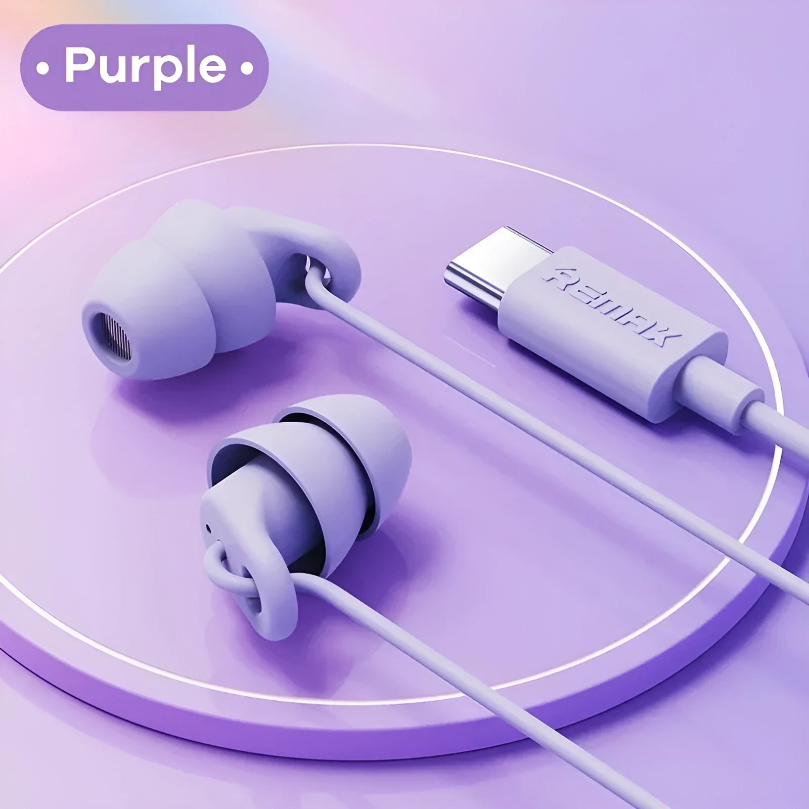 Remax Soft Sleep Earphones in black with silicone earbuds and 1.2m cable