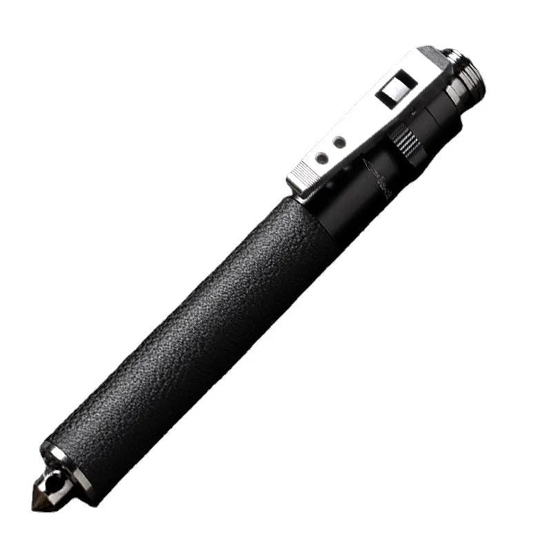Automatic spring expandable baton in titanium black with three size options for self-defense