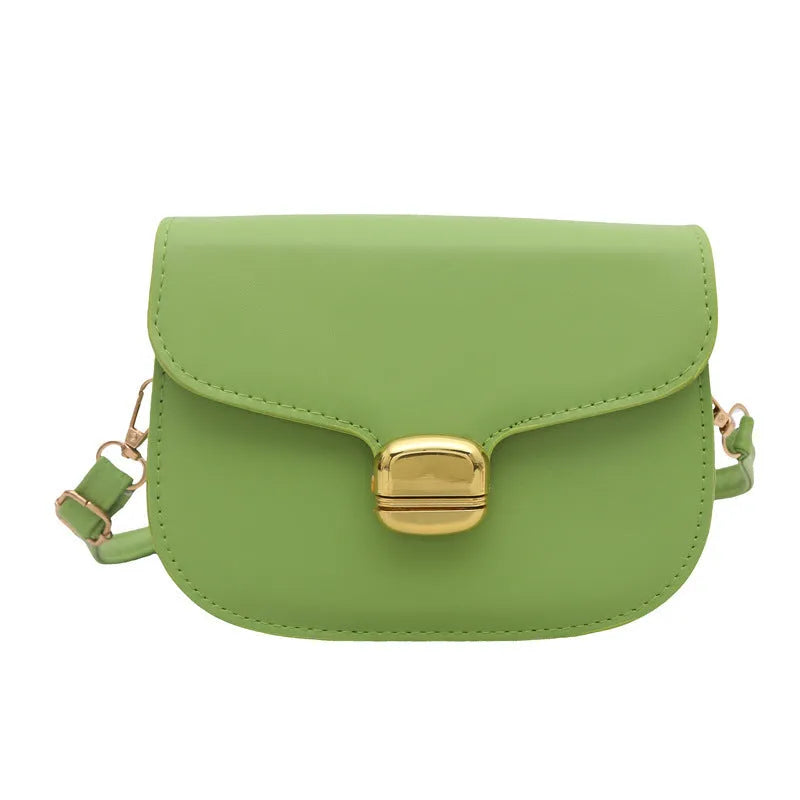 Simple PU women's handbag in khaki colour with internal phone and change pockets.