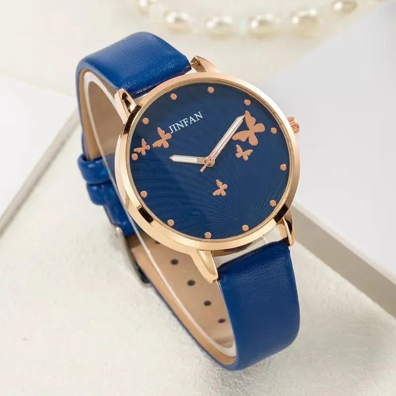 Student Sweet Butterfly Macron quartz watch 36mm dial alloy band casual style