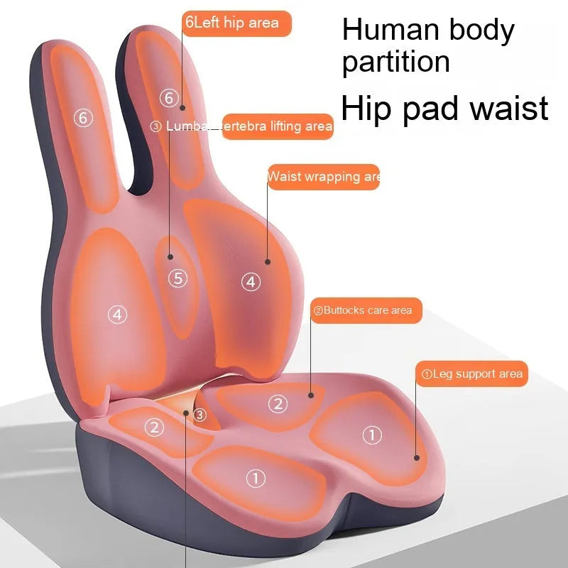 Car seat cushion and lumbar support set in five colour options with synthetic fibre filling