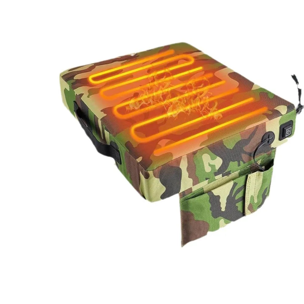 Black and camouflage Oxford cloth heating cushion 40x32cm for outdoor stadium seating