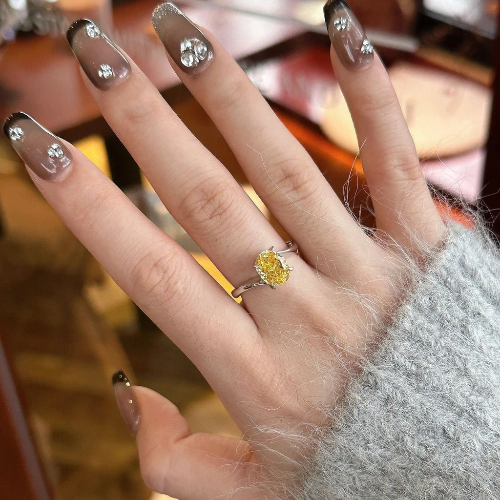 Women's yellow rock sugar crystal copper ring with Seiko treatment shown in size No. 6.