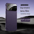Frameless lychee pattern iPhone case in black, PC material, shockproof and anti-fingerprint, for iPhone 11 to 15 Pro Max.