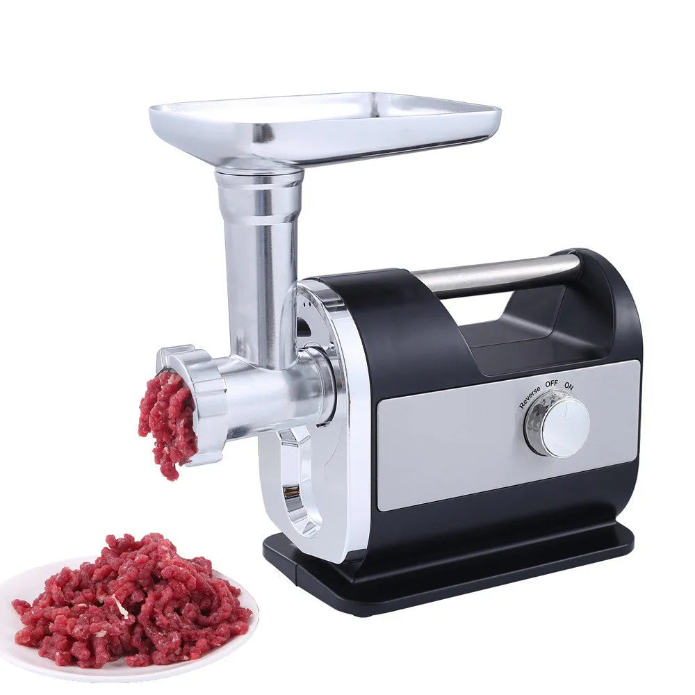 Fashion Simple Home Electric Meat Grinder matte black stainless steel body 285x160x335mm