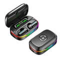 In-ear Bluetooth headset DX13 Black with digital display screen showing battery level, PC ABS build