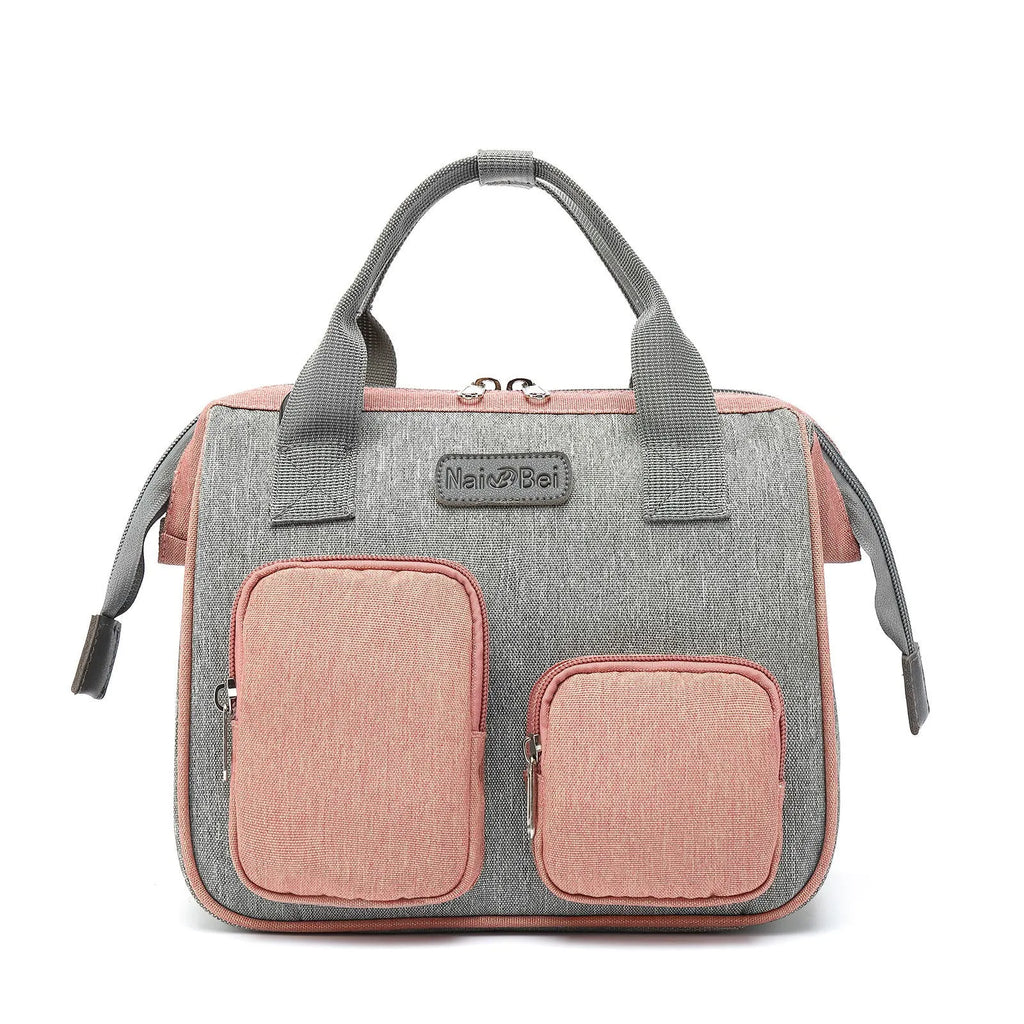 Waterproof Oxford cloth shoulder handbag with three-dimensional external pockets and internal organisation compartment