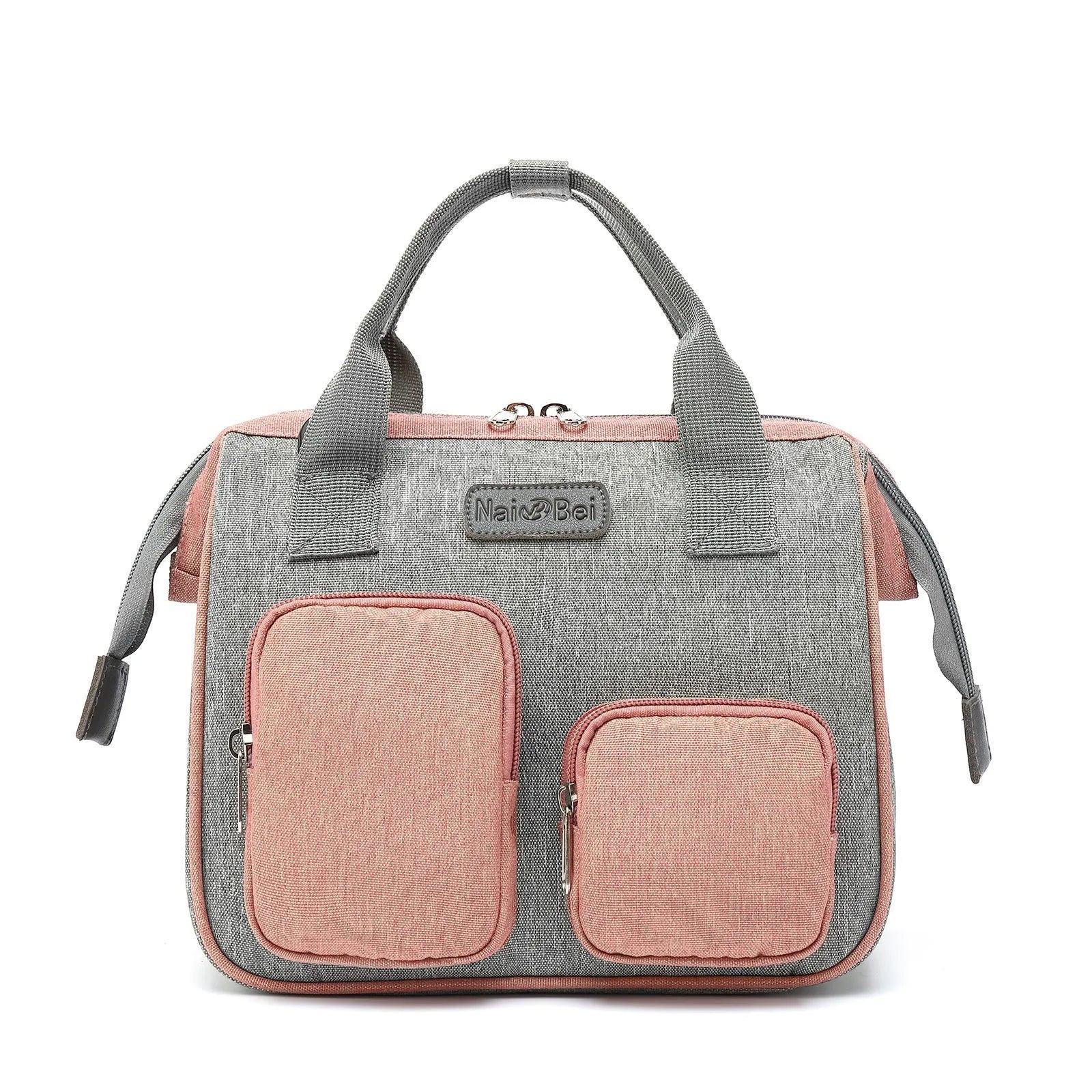 Waterproof Oxford cloth shoulder handbag with three-dimensional external pockets and internal organisation compartment