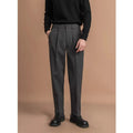 Men's straight cut suit trousers in draped casual design available in four colours