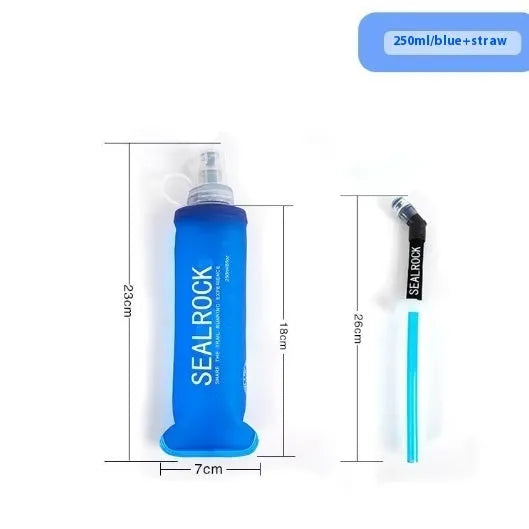 Plastic portable straw with suction tube for mountain climbing and biking.