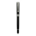 Metal fountain pen with gold clip for calligraphy practice and writing
