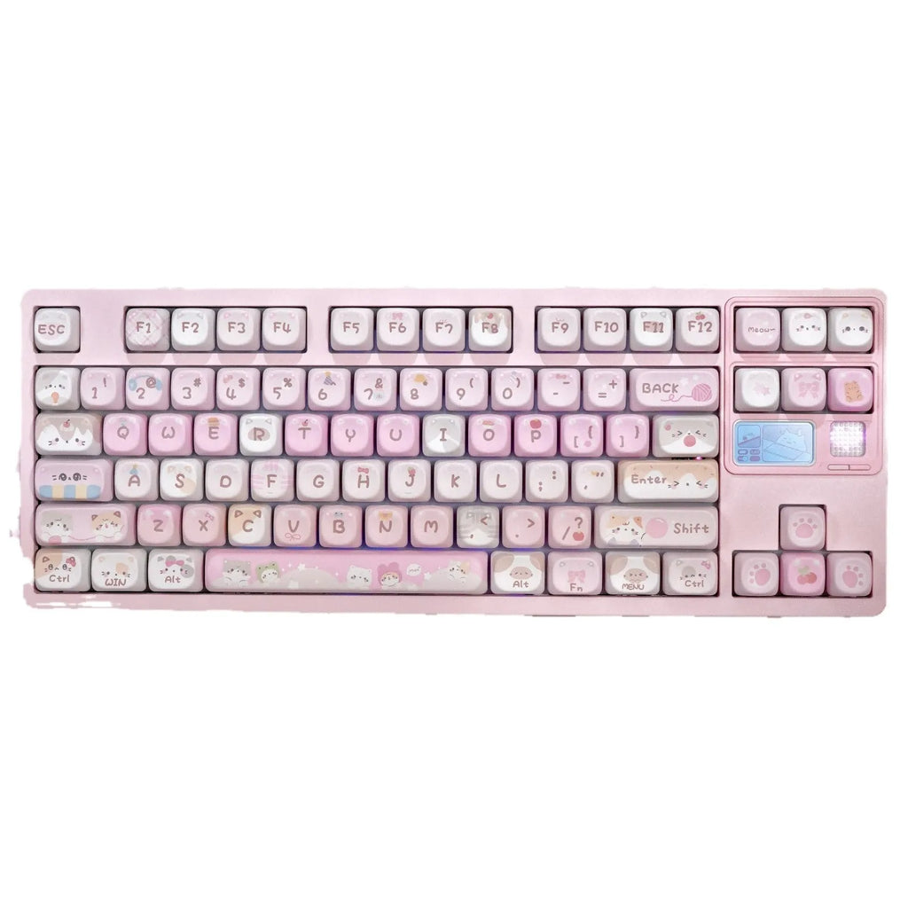 MOA pink cartoon sublimation keycap set for mechanical keyboards.