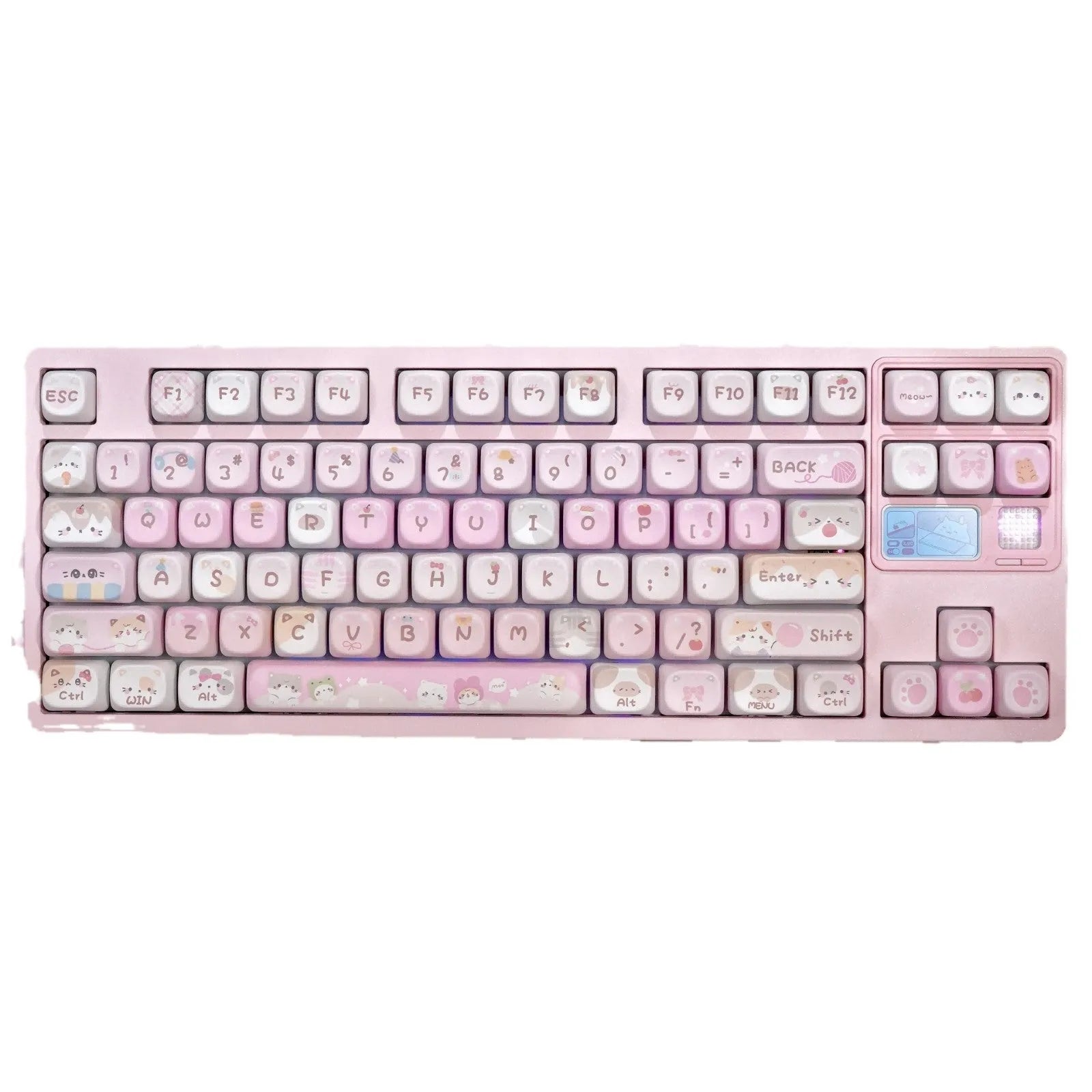 MOA pink cartoon sublimation keycap set for mechanical keyboards.