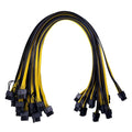 Yellow 6-pin to dual 8-pin graphics card power supply cable, 70cm, with plastic connectors